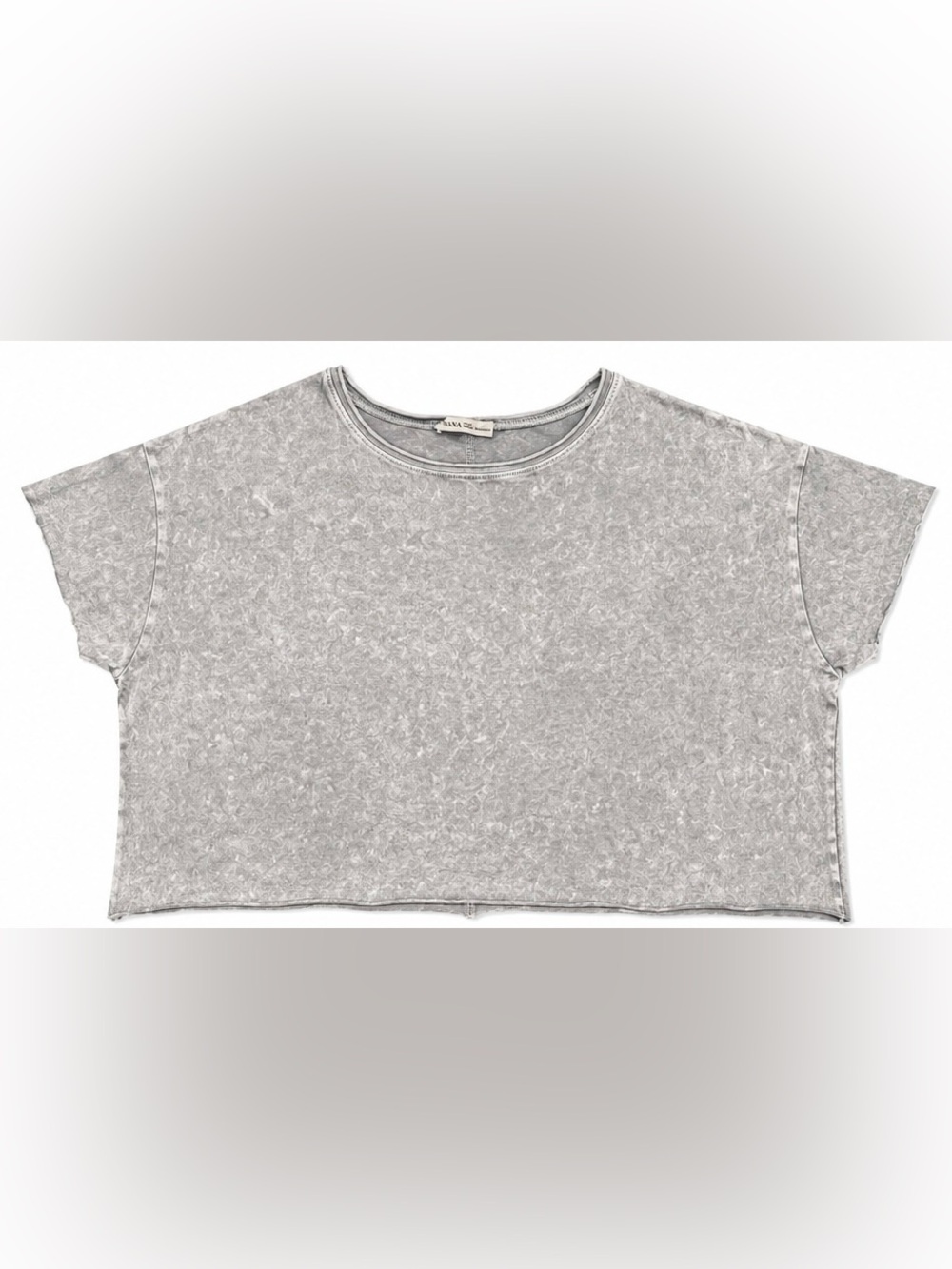 Light Gray Crop Tee - Zenana